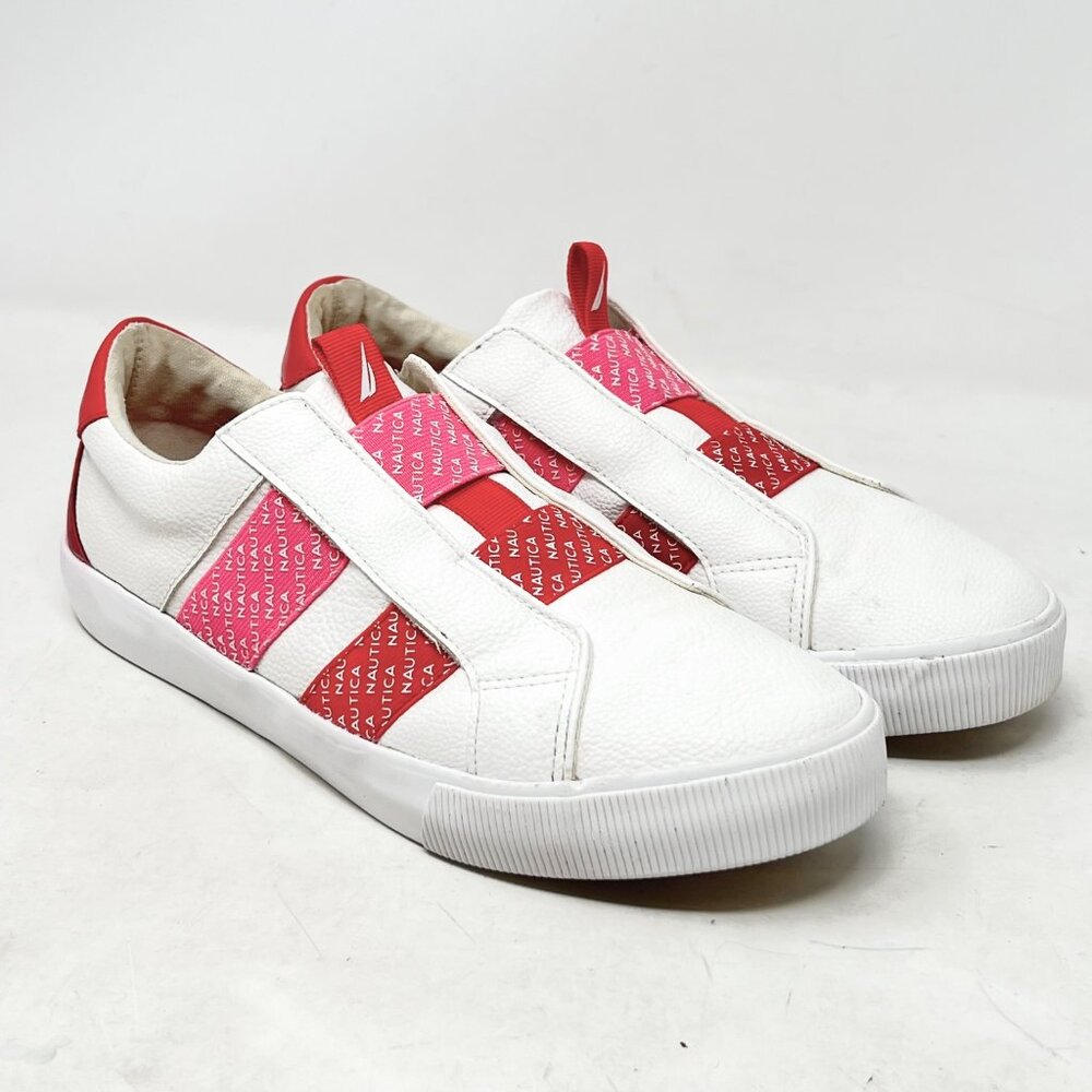 Náutica Women’s Marita Slip On Fashion Sneakers White/Red/Pink Size 9.5